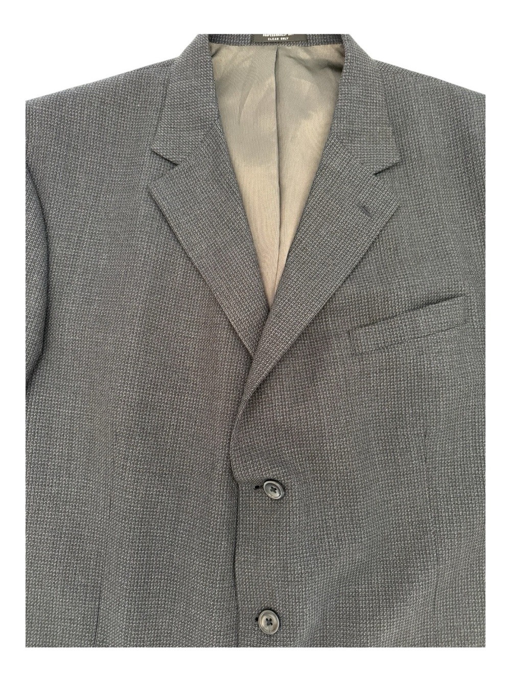 Vintage Oscar de la Renta Textured Gray Taupe Sport Coat Blazer 48L Quiet Luxury